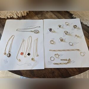 ALL SOLID GOLD DIAMOND VINTAGE AMETHYST AQUAMARINE TOURMALINE PEARL OPAL JEWELRY